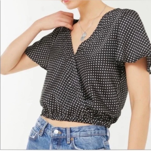 Urban Outfitters Tops - NWT Urban outfitters polka dot wrap crop top